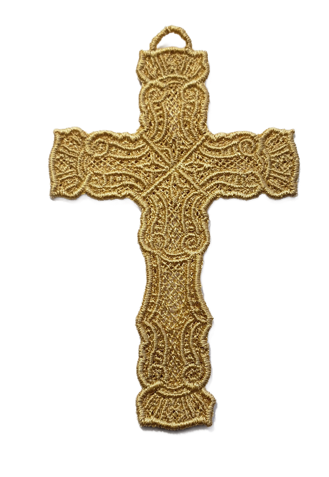 Small Lace Cross bookmark on white background