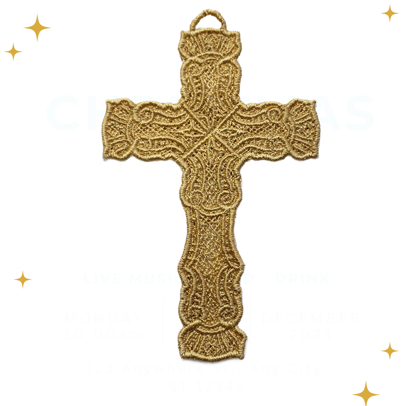 Small Lace Cross bookmark