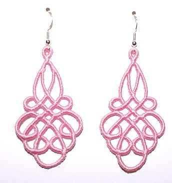 Grace Embroidered Dangle Earrings in light blue with sterling silver ear wires