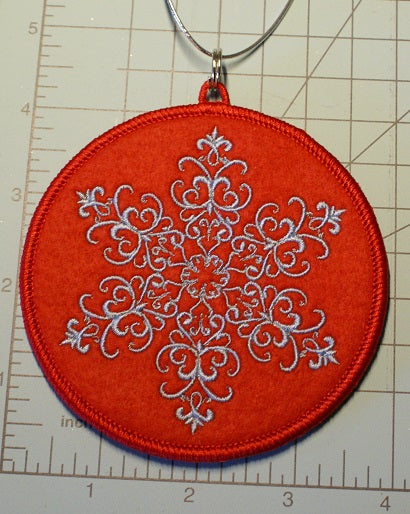 Snowflake #1 Ornament on felt