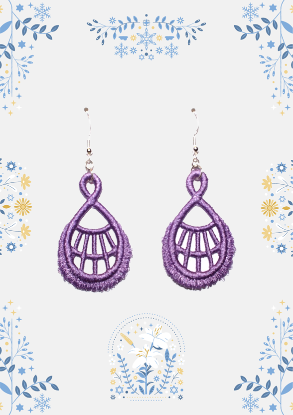 Fringe Earrings in Lavender