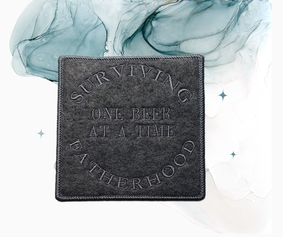Surviving Fatherhood on Beer at a time Mug Rug on Felt