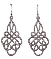 Lightweight Grace Embroidered Dangle Earrings in light blue with sterling silver ear wires