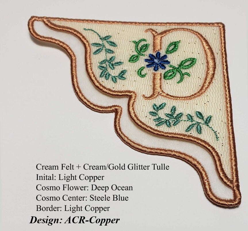 Monogrammed Cosmo Corner Bookmark with D initial