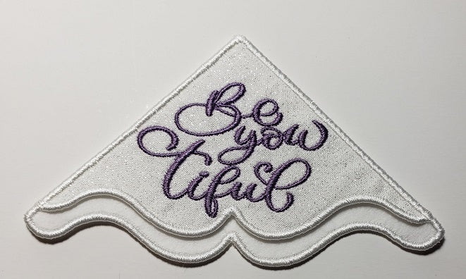 Be you tiful  embroidered corner bookmark on felt