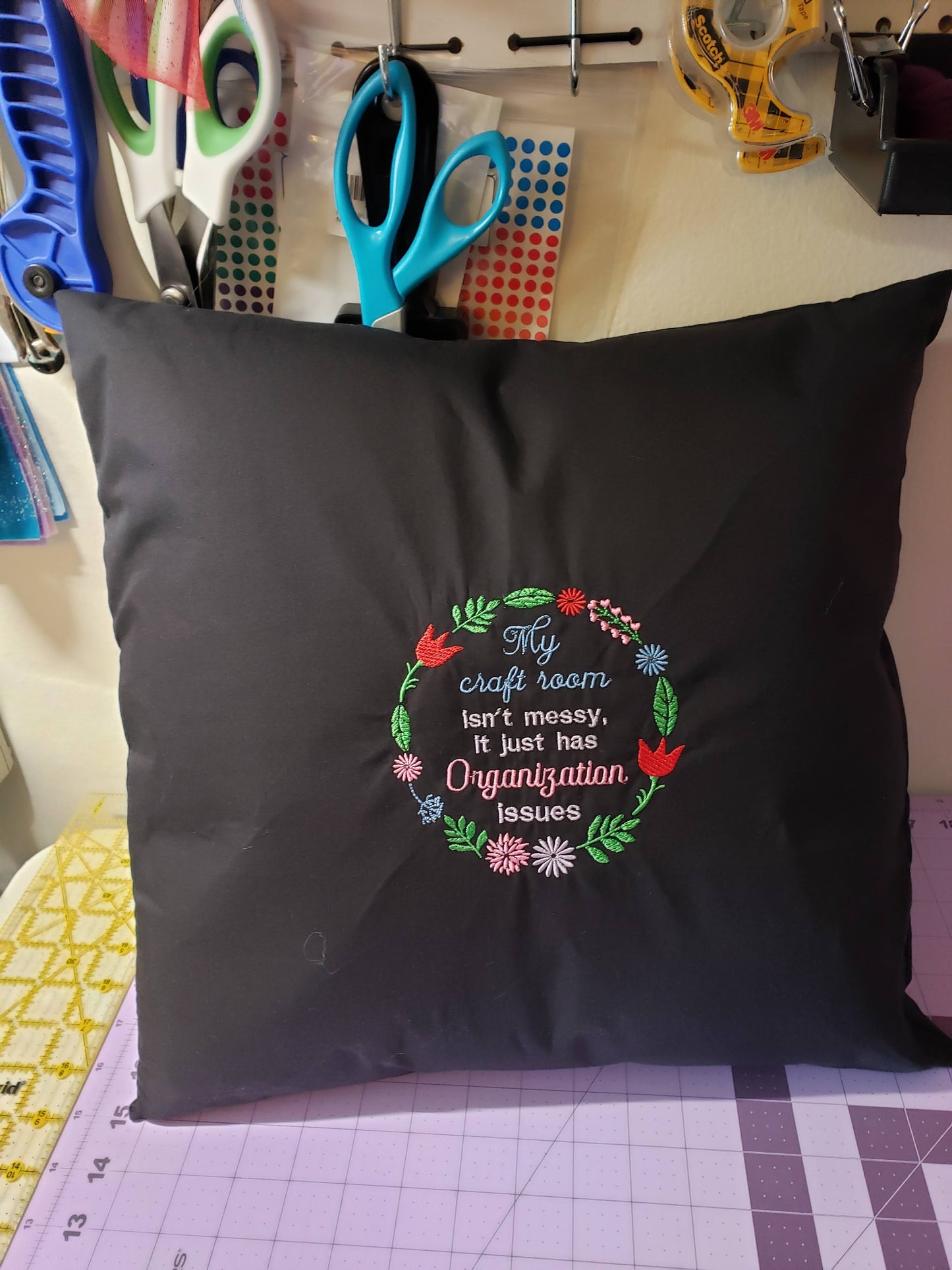 Embroidered Envelope Pillow