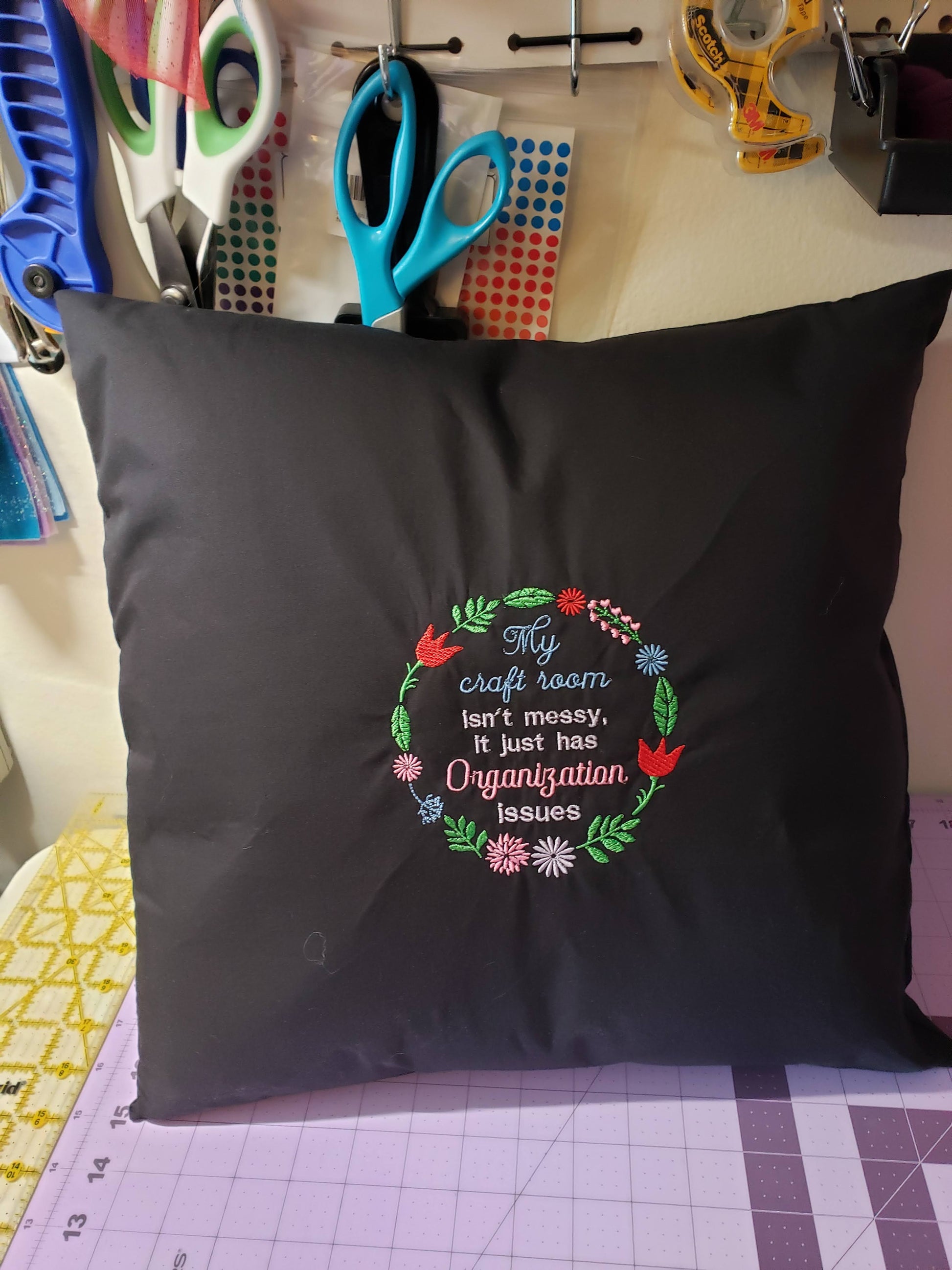 Embroidered Envelope Pillow